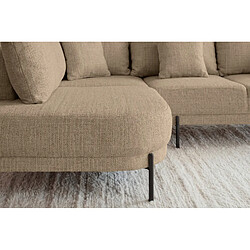 Casanova Canapé d'angle tissu chenille 4 places Droit Café pas cher