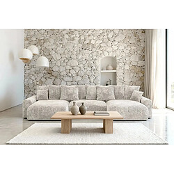 Avis Casanova Canapé panoramique convertible tissu chenille 5 places Beige