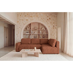 Avis Casanova Canapé d'angle gros velours côtelé 4 places Gauche Terracotta