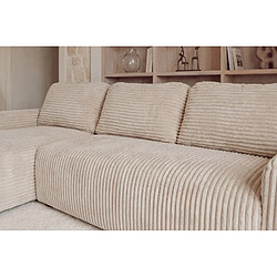 Acheter Casanova Canapé d'angle gros velours côtelé 4 places Droit Beige