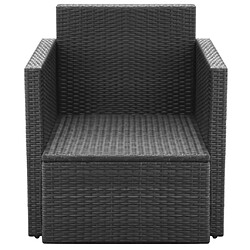 Acheter vidaXL Chaise de jardin et coussins et oreillers Résine tressée Noir