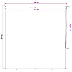 vidaXL Store enrouleur Protection UV Noir 100 x 230 cm Polyester pas cher