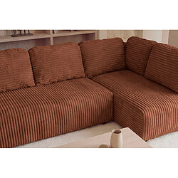 Acheter Casanova Canapé d'angle gros velours côtelé 4 places Gauche Terracotta