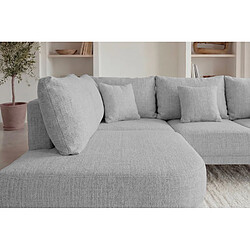 Avis Casanova Canapé d'angle tissu chenille 4 places Gris clair Gauche