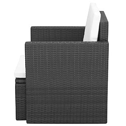 Avis vidaXL Chaise de jardin et coussins et oreillers Résine tressée Noir