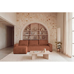 Avis Casanova Canapé d'angle gros velours côtelé 4 places Gauche Terracotta