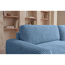 Acheter Casanova Canapé d'angle gros velours côtelé 4 places Gauche Bleu clair