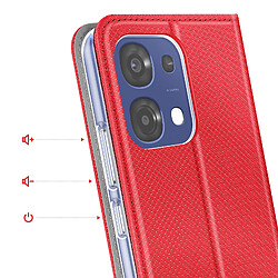 Acheter Avizar Étui pour Oppo A6 Pro Texturé Strié avec Fonction Support et Porte-cartes Rouge