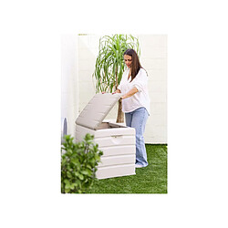 Avis PLASTIKEN Coffre de rangement 260 L - Couvercle verrouillable - Beige anthracite
