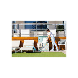 Avis PLASTIKEN Coffre de rangement vintage 260 L - Beige clair et vert d’eau