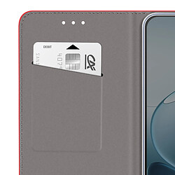Avizar Étui pour Oppo A6 Pro Texturé Strié avec Fonction Support et Porte-cartes Rouge pas cher