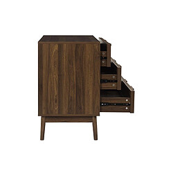 The Home Deco Factory Commode 3 Tiroirs Klaus 90cm Marron Foncé pas cher