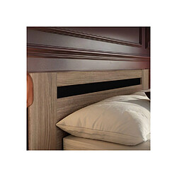 PARISOT AZUKA - Chambre adulte 140x190 - Lit, 2 chevets, commode et armoire pas cher