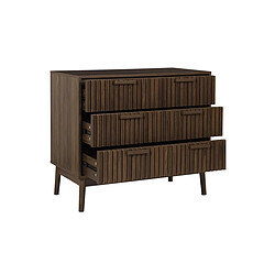 Avis The Home Deco Factory Commode 3 Tiroirs Klaus 90cm Marron Foncé