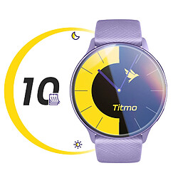 Titmo Montre Connectée GPS AMOLED Sport Suivi Santé et Appels IP68 Violet clair pas cher