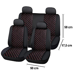 Acheter Avizar Ensemble 5 Pièces Housses de Siège Auto Design Texturé Élégant Noir / Rouge