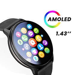 Titmo Montre Connectée GPS AMOLED Sport Suivi Santé et Appels IP68 Noir pas cher