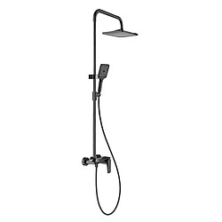 Avizar Colonne de Douche avec Mitigeur / Douche Pluie / Douchette Finition Chromé Noir pas cher