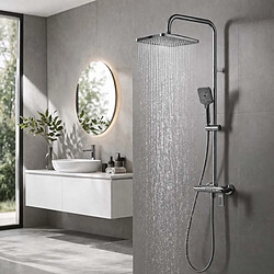 Avis Avizar Colonne de Douche avec Mitigeur / Douche Pluie / Douchette Finition Chromé Noir