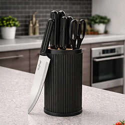 Cheffinger Set de Couteaux 7 pièces Noir / Argent pas cher