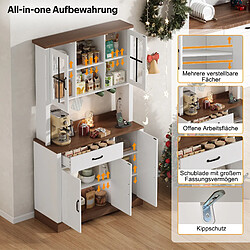 Acheter DZMDIP Buffet de cuisine vintage 185x105x40 cm -LED RGB, 3 tiroirs,2 ports USB et prises intégrées