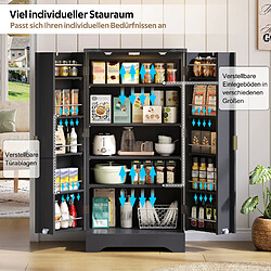 Avis DZMDIP Buffet de cuisine noir 120 cm avec LED étagères réglables et rangement