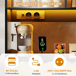 Acheter DZMDIP Buffet de cuisine vintage 185x105x40 cm avec LED RGB, vitrine en verre et USB