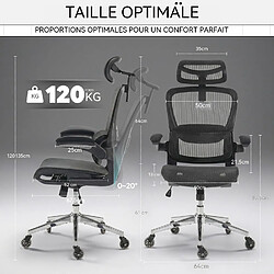 Rolipo Fauteuil de bureau ergonomique, charge maximale de 120 kg noir pas cher