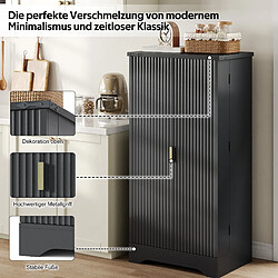 Acheter DZMDIP Buffet de cuisine noir 120 cm avec LED étagères réglables et rangement