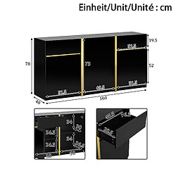 DZMDIP Buffet de rangement moderne 3 portes 2 tiroirs grande capacité salon entrée, noir pas cher
