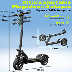 Trottinette électrique TODIMART D5- 800W Peak 10" Autonomie 45KM-Max 45Km/h-APP Control pas cher