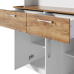 Acheter DZMDIP Buffet de cuisine 106×39×176 cm avec vitrines, tiroirs, étagères et rangement