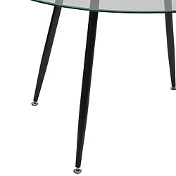 Avis Pegane Table à diner table à manger ronde 4 places en verre trempé
