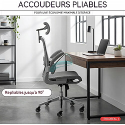 Rolipo Fauteuil de bureau ergonomique, charge maximale de 120 kg gris pas cher