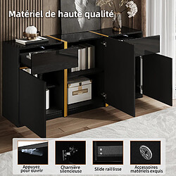Acheter DZMDIP Buffet de rangement moderne 3 portes 2 tiroirs grande capacité salon entrée, noir