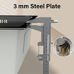 TEENO évier cuisine 1 bac 50x45cm, encastrable, trous robinet/savon, gris pistolet pas cher