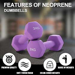 Avis TEENO Haltères Néoprène 1kg 2kg 3kg avec Support – Set de 6 Haltères Musculation
