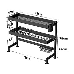 TEENO Égouttoir à Vaisselle en INOX, pour Comptoir de Cuisine et Évier -75cm pas cher