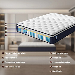 Acheter TEENO Matelas à Ressorts ensachés 90x190cm, 25 cm d'épaisseur