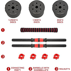 Avis TEENO kit haltères 20kg, haltères + barre, fitness musculation