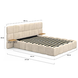 Idmarket Lit coffre double NUAGE pas cher