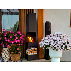 Acheter Gmt Cheminée bioéthanol Pyramid Garden noire avec verre – design moderne pour jardin et terrass