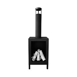 Acheter Gmt Cheminée bioéthanol Kozen noire sur pied – design moderne pour intérieur et extérieur