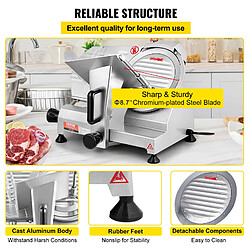 VEVOR Trancheuse Électrique Trancheuse à Jambon 203 mm 350-400 tr/min en Inox pas cher