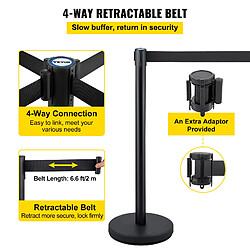 Acheter VEVOR Poteau de Guidage Séparation Rétractable Barrière 4 Pcs avec 2?m Ceinture