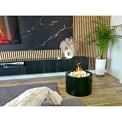Avis Gmt Cheminée bioéthanol Moon noire sur pied – design moderne pour intérieur et extérieur