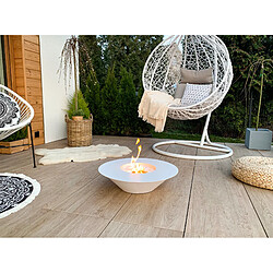 Avis Gmt Cheminée bioéthanol Universe blanche sur pied – design moderne pour intérieur et extérieur
