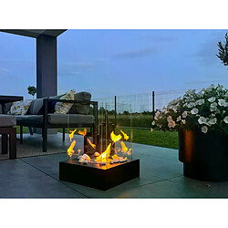 Avis Gmt Cheminée bioéthanol Sunset Garden noire avec verre – design moderne pour jardin et terrasse