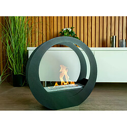Avis Gmt Cheminée bioéthanol Only noire sur pied – design moderne pour intérieur et extérieur