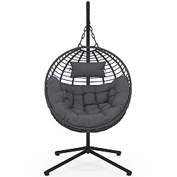 Idmarket Fauteuil rond sus gris pas cher